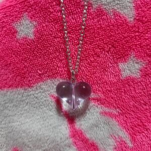 Silver and Clear Purple Chain Adjustable Necklace